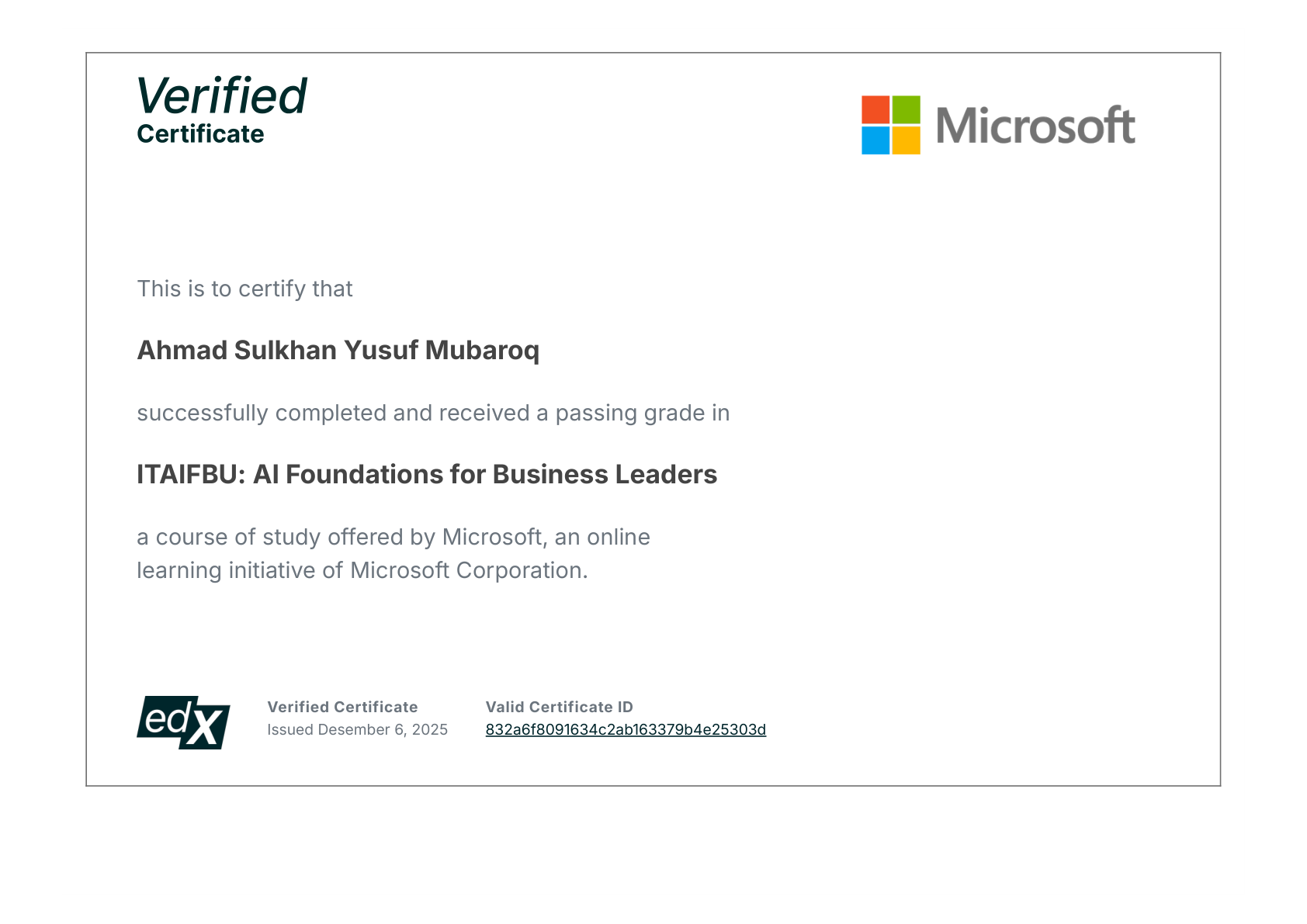 ITAIFBU: AI Foundations for Business Leaders