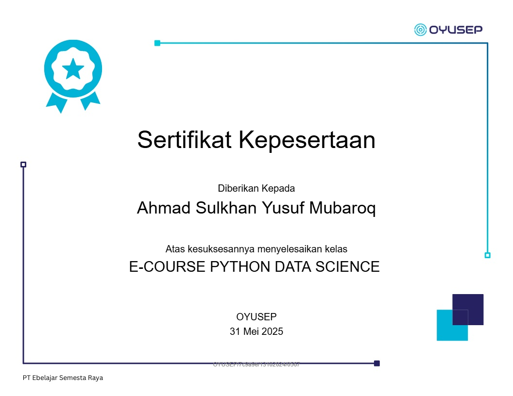E-COURSE PYTHON DATA SCIENCE